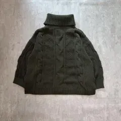 00's vintage モールニット 深緑 グランジ y2k オーバーサイズ