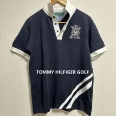 TOMMY HILFIGER GOLF ネイビー ポロシャツ ホワイト襟