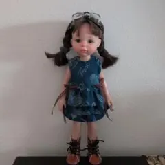 パオラレイナドール ♡ハート柄♡デニム生地 ワンピース風セット♡のサムネイル