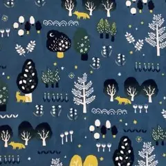 【10%OFF】国産シャツコールミューク mjuk『夜の森』北欧テキスタイル1m