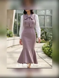 【Julia Boutique】ボウタイリボン　マーメイドニットワンピースのサムネイル