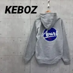KEBOZ パーカー スウェット アパートメント 刺繍ロゴ フーディ XL 灰