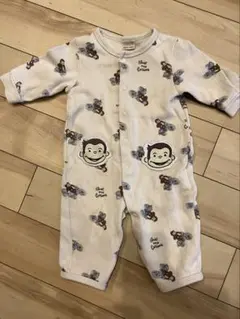 おさるのジョージ柄ロンパース クリーム色