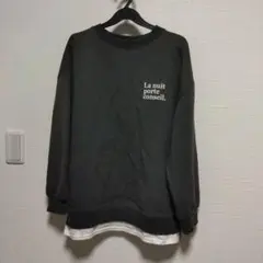 WEGO レイヤード風スウェット ブラック F