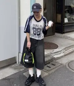 CIAOPANICレースドッキングフットボールTee