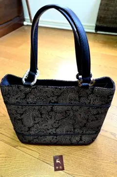 未使用】印傳屋 インデンヤ ハンドバッグ ロスペル ROSPER ブラック ち