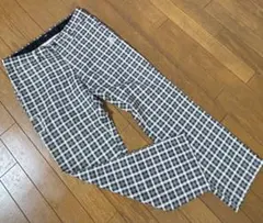 adidasアディダス　メンズゴルフパンツ　グレー系チェック　サイズ82