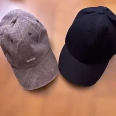 ZARA グレー 黒 コットンキャップ ワンサイズ