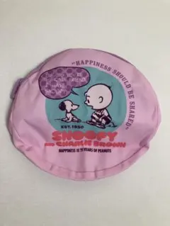 ガチャガチャ スヌーピー＆チャーリーブラウン ラウンドポーチ ピンク