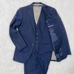 美品 P.S.FA 3ピース セットアップ ネイビー ストライプ