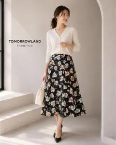 TOMORROWLAND フレアスカート 花柄　34 美品