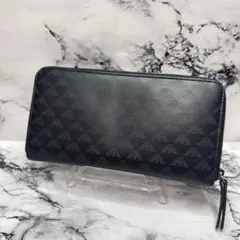 (美品)大人気、アルマーニ、長財布、ラウンドジップ、オールレザー、総柄、人気色のサムネイル