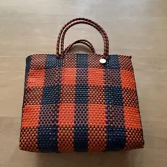 Ltra レトラ　メルカドバッグ　ネイビー　オレンジ　M