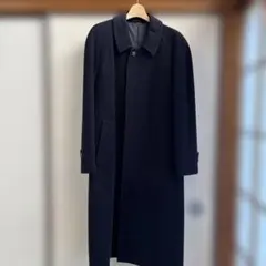 ステンカラーロングコート アンゴラ×ウール　ビジネス　冠婚葬祭　Lサイズ