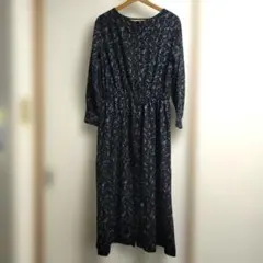 HusHusH 花柄ロングワンピース 黒 M