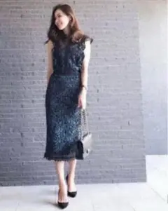 ZARA ザラ ロングワンピース　ノースリーブ 総レース ワンピース