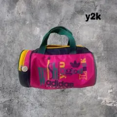 y2k adidas トレフォイルロゴ　ボストンバッグ ピンク　鞄