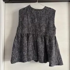 ブラック系 フレアデザイン ベスト L