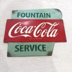 Coca-Cola ロゴ入り看板　コカコーラ　ブリキ製