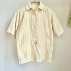 ストライプ シャツ 美品 イエロー 黄色 カジュアル