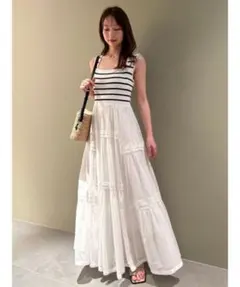 FRAY I.D ニットコンビタックティアードワンピース