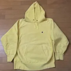80s レモンイエロー 袖目無し チャンピオン リバースウィーブ パーカー