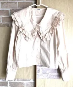 NICE CLAUP フリル　長袖ブラウス