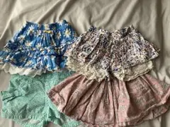 ベビー 80 ズボン スカート キュロット 花柄 4点セット