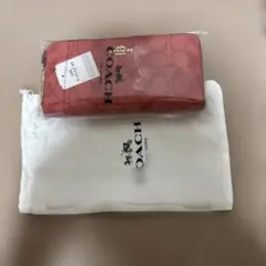COACH 二つ折り財布 ピンク シグネチャー 並行輸入品:アウトレット品