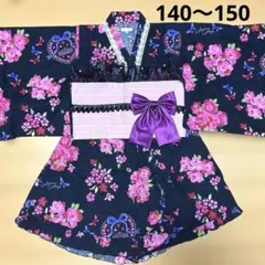 新品 姫ギャル 浴衣ドレス 椿 花レース 平成ギャル 160М〜Lネイビー
