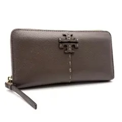 【中古】 トリーバーチ TORY BURCH グレージュ レザー 長財布のサムネイル