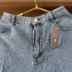 mil. ライトブルー ハイウエスト ワイドレッグデニム