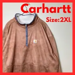 【美品】古着　カーハート　レディース　ハーフジップ　スウェットシャツ　2XL