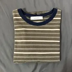 POIK ボーダーリンガーTシャツ カーキ sumy ミニTのサムネイル