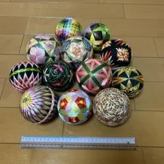 ハンドメイド刺繍手毬7個セット多色 手鞠 毬 手毬 ボール 北欧風 刺繍 置物 オーナメント