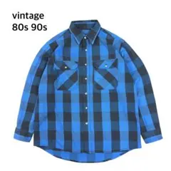 80s 90s USA製 vintageブロック チェック ヘビー ネルシャツ