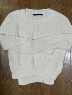 生成り　クルーネック セーター　フリーサイズ