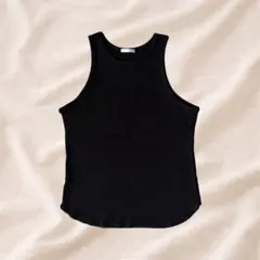 GU リブタンクトップ ブラック ストレッチ ベーシック インナー