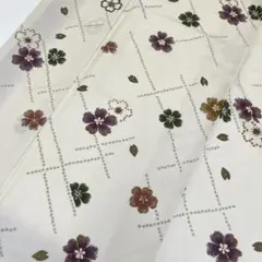 洗える着物 上品な花柄 裄65 小紋 化繊 i-3799