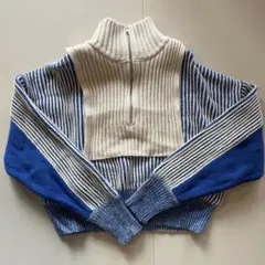 美品 KBF レイヤードハーフジップニット