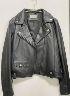 ブラック レザー ライダースジャケット