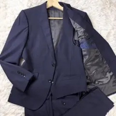 美品 P.S.FA ビジネススーツ スリーピース L ネイビー 2B 背抜きのサムネイル
