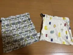 プードゥドゥ 巾着袋 2枚セット 総柄のサムネイル