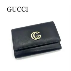 GUCCI グッチ 6連キーケース GGマーモント ブラック
