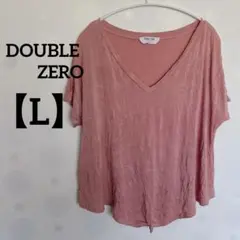 DOUBLE ZERO 【L】ピンク Vネック Tシャツ