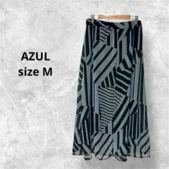 アズール ロングスカート グレー ブラック 幾何学柄 モダン 個性的 s6324