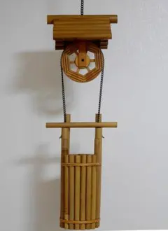 竹製 花入れ つるべ形　吊り下げ 新品未使用