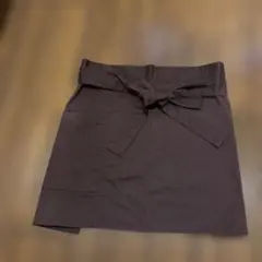 カフェエプロン　ダークブラウンエプロン サイドポケット付き