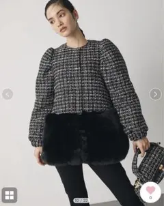 CELFORD 限定 エコファー　中綿　ツイード　コンビブルゾン　コート 美品