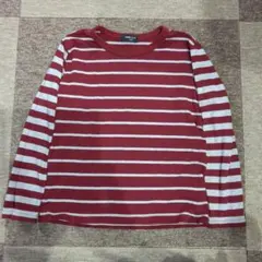COMME CA ISM 赤白ストライプ 長袖カットソー 130A